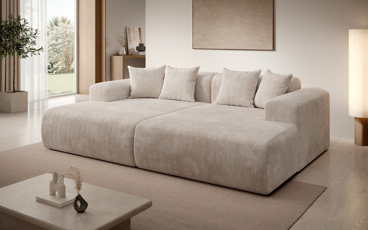 Luxusbetten24 Designer Shelly Lounge‑Sofa Cord Modernes Wohnzimmer Design