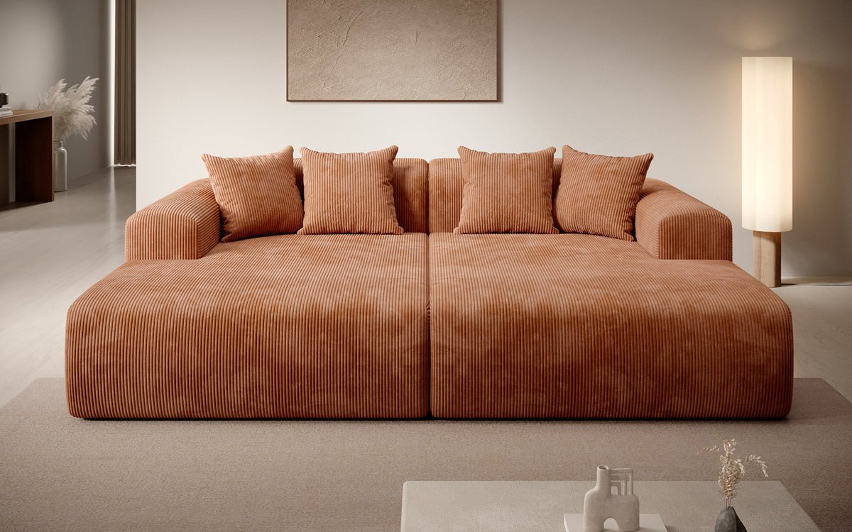 Luxusbetten24 Designer Shelly Lounge‑Sofa Cord Modernes Wohnzimmer Design