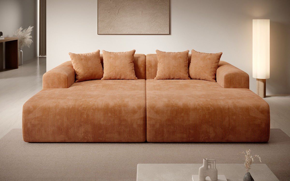 Luxusbetten24 Designer Shelly Lounge‑Sofa Cord Modernes Wohnzimmer Design