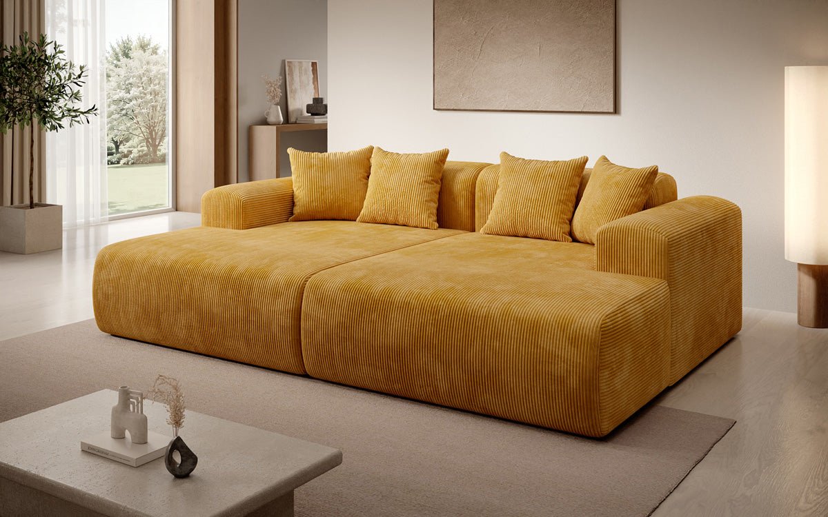 Luxusbetten24 Designer Shelly Lounge‑Sofa Cord Modernes Wohnzimmer Design