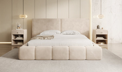 Luxusbetten24 Elise Designer Polsterbett Samt mit Stauraum für Schlafzimmer