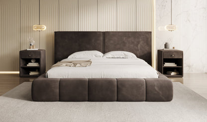 Luxusbetten24 Elise Designer Polsterbett Samt mit Stauraum für Schlafzimmer