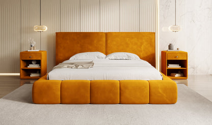 Luxusbetten24 Elise Designer Polsterbett Samt mit Stauraum für Schlafzimmer