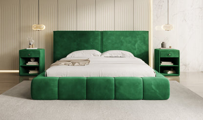 Luxusbetten24 Elise Designer Polsterbett Samt mit Stauraum für Schlafzimmer
