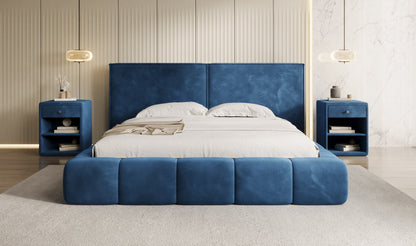 Luxusbetten24 Elise Designer Polsterbett Samt mit Stauraum für Schlafzimmer