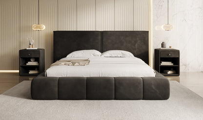 Luxusbetten24 Elise Designer Polsterbett Samt mit Stauraum für Schlafzimmer