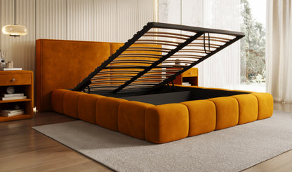 Luxusbetten24 Elise Designer Polsterbett Samt mit Stauraum für Schlafzimmer