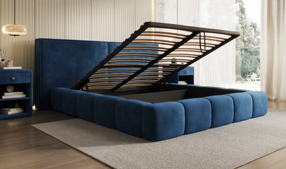 Luxusbetten24 Elise Designer Polsterbett Samt mit Stauraum für Schlafzimmer