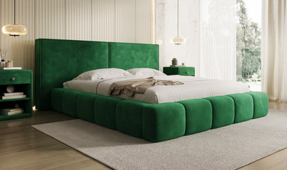 Luxusbetten24 Elise Designer Polsterbett Samt mit Stauraum für Schlafzimmer
