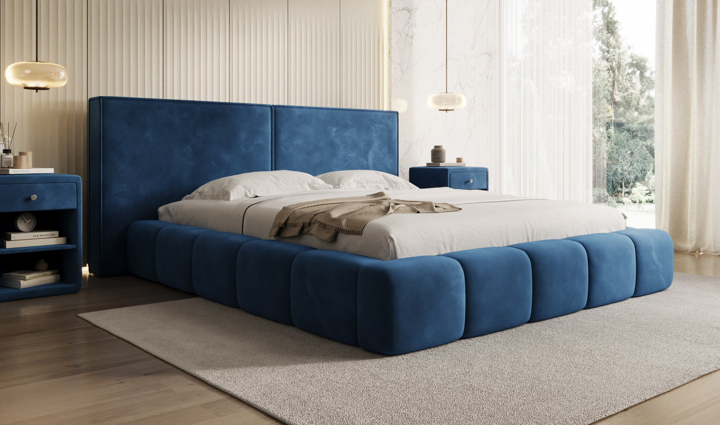 Luxusbetten24 Elise Designer Polsterbett Samt mit Stauraum für Schlafzimmer
