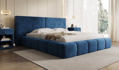 Luxusbetten24 Elise Designer Polsterbett Samt mit Stauraum für Schlafzimmer