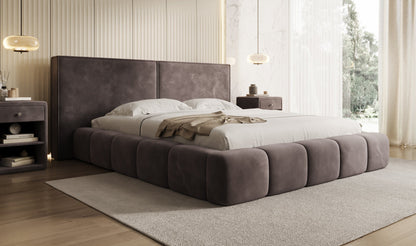 Luxusbetten24 Elise Designer Polsterbett Samt mit Stauraum für Schlafzimmer