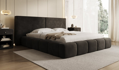Luxusbetten24 Elise Designer Polsterbett Samt mit Stauraum für Schlafzimmer