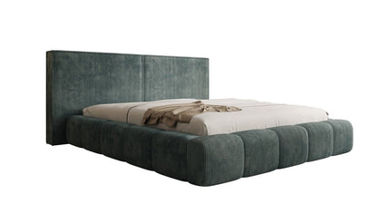 Designer Polsterbett Elise in Cord mit Stauraum