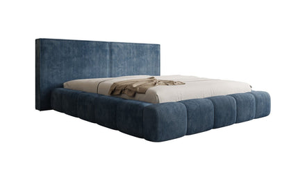 Designer Polsterbett Elise in Cord mit Stauraum