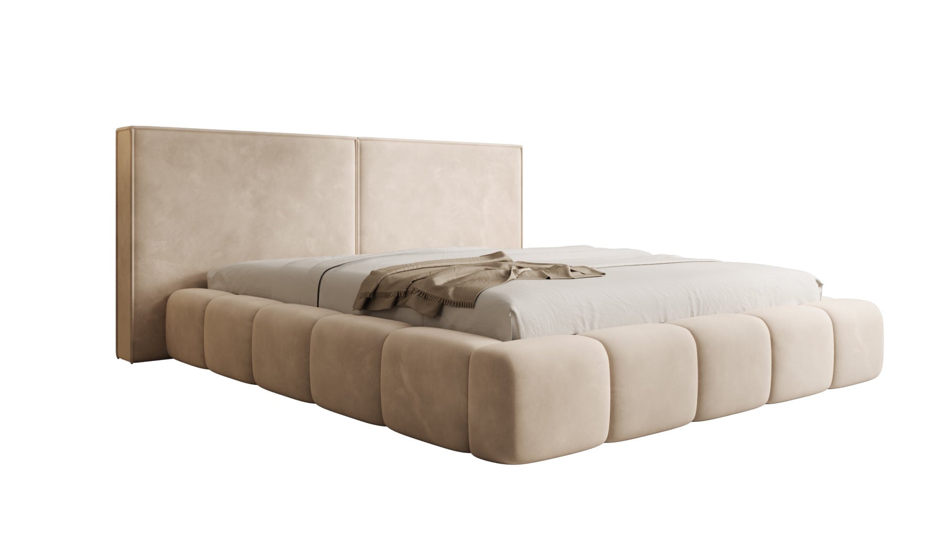 Luxusbetten24 Elise Designer Polsterbett Samt mit Stauraum für Schlafzimmer