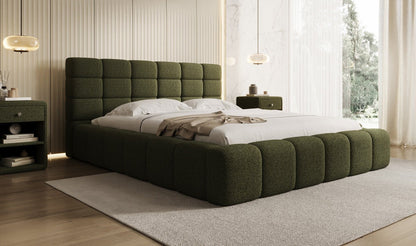 Luxusbetten24 Designer Marshmallow Polsterbett mit Stauraum, Teddy Bouclé