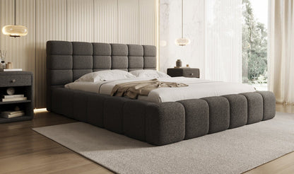 Luxusbetten24 Designer Marshmallow Polsterbett mit Stauraum, Teddy Bouclé