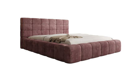 Designer Polsterbett Marshmallow aus Cord mit praktischem Stauraum