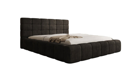 Designer Polsterbett Marshmallow aus Cord mit praktischem Stauraum