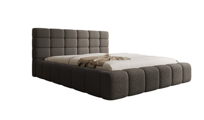 Luxusbetten24 Designer Marshmallow Polsterbett mit Stauraum, Teddy Bouclé