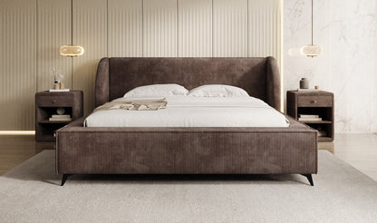 Luxusbetten24 Freya Cord Designer Polsterbett mit Stauraum Luxuriös