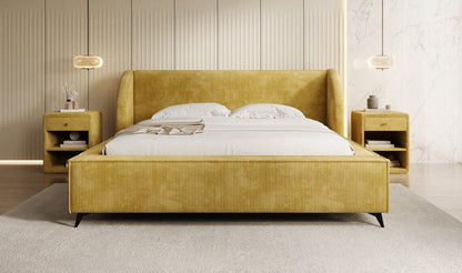 Luxusbetten24 Freya Cord Designer Polsterbett mit Stauraum Luxuriös