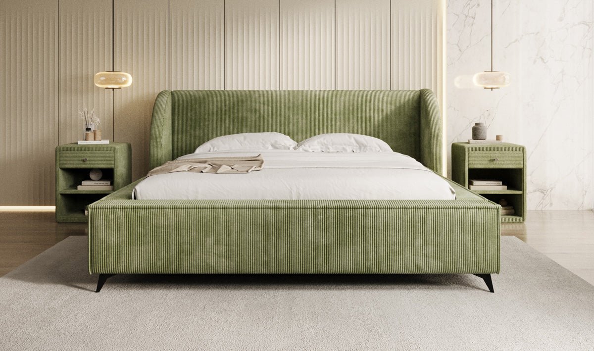 Luxusbetten24 Freya Cord Designer Polsterbett mit Stauraum Luxuriös