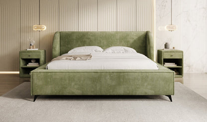 Luxusbetten24 Freya Cord Designer Polsterbett mit Stauraum Luxuriös