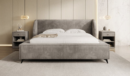 Luxusbetten24 Freya Cord Designer Polsterbett mit Stauraum Luxuriös