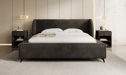Luxusbetten24 Freya Cord Designer Polsterbett mit Stauraum Luxuriös