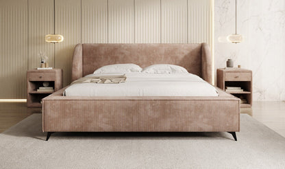 Luxusbetten24 Freya Cord Designer Polsterbett mit Stauraum Luxuriös