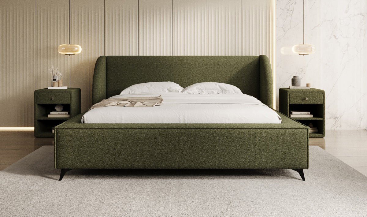 Luxusbetten24 Designer Freya Polsterbett Teddy Bouclé 140x200 Weiß