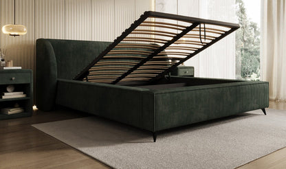 Luxusbetten24 Freya Cord Designer Polsterbett mit Stauraum Luxuriös
