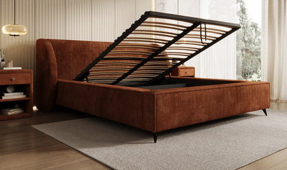 Luxusbetten24 Freya Cord Designer Polsterbett mit Stauraum Luxuriös