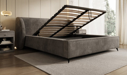 Luxusbetten24 Freya Cord Designer Polsterbett mit Stauraum Luxuriös