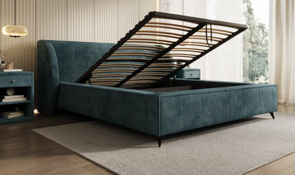 Luxusbetten24 Freya Cord Designer Polsterbett mit Stauraum Luxuriös