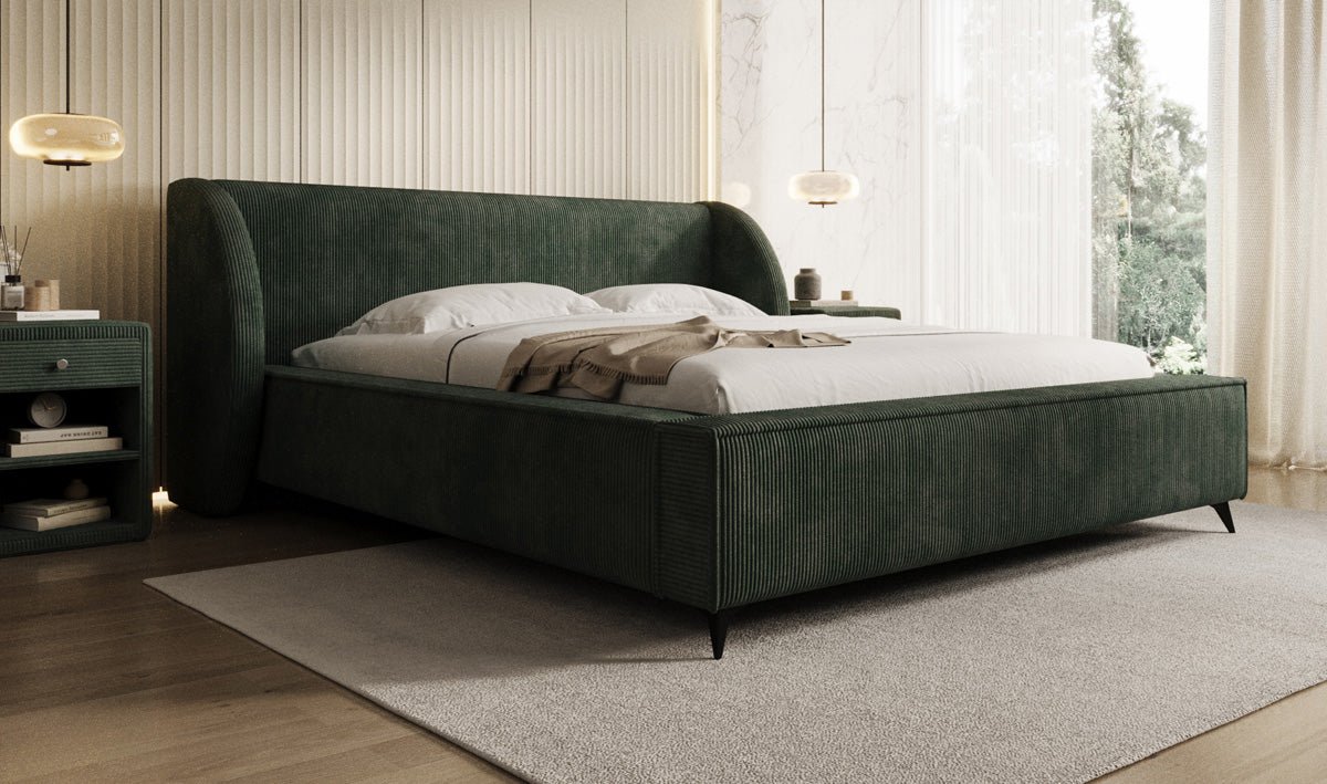 Luxusbetten24 Freya Cord Designer Polsterbett mit Stauraum Luxuriös