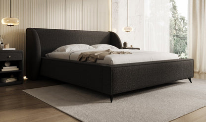 Luxusbetten24 Designer Freya Polsterbett Teddy Bouclé 140x200 Weiß