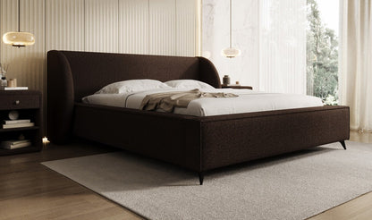 Luxusbetten24 Designer Freya Polsterbett Teddy Bouclé 140x200 Weiß