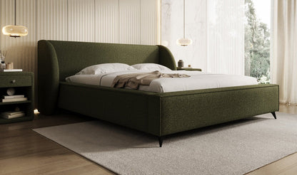 Luxusbetten24 Designer Freya Polsterbett Teddy Bouclé 140x200 Weiß