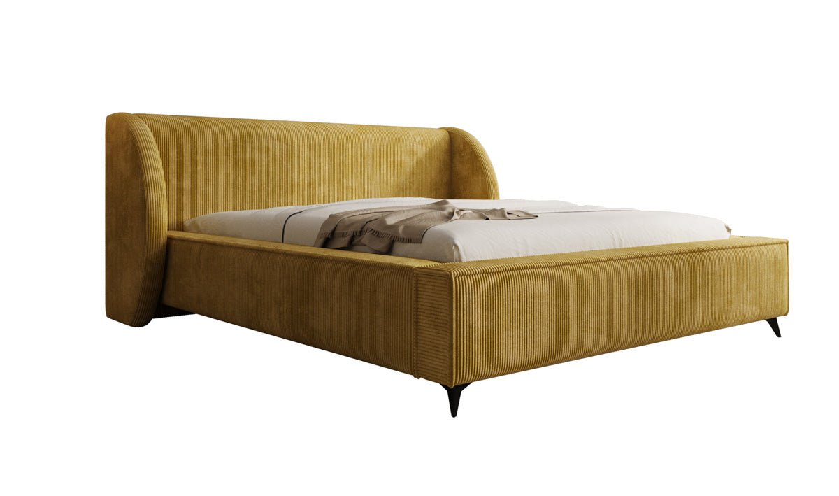 Luxusbetten24 Freya Cord Designer Polsterbett mit Stauraum Luxuriös