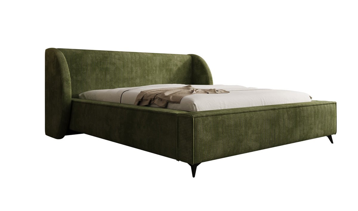 Luxusbetten24 Freya Cord Designer Polsterbett mit Stauraum Luxuriös