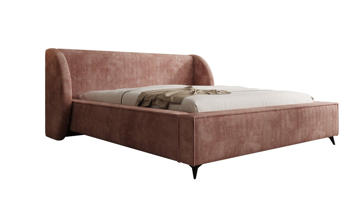 Luxusbetten24 Freya Cord Designer Polsterbett mit Stauraum Luxuriös