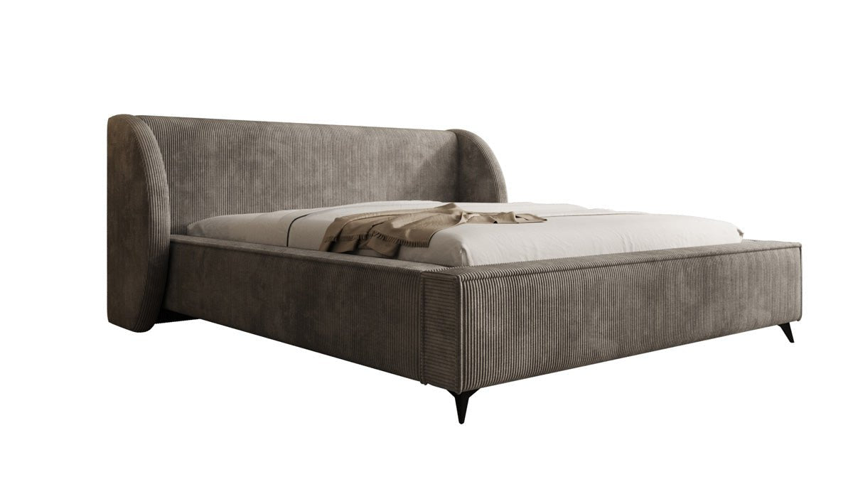 Luxusbetten24 Freya Cord Designer Polsterbett mit Stauraum Luxuriös