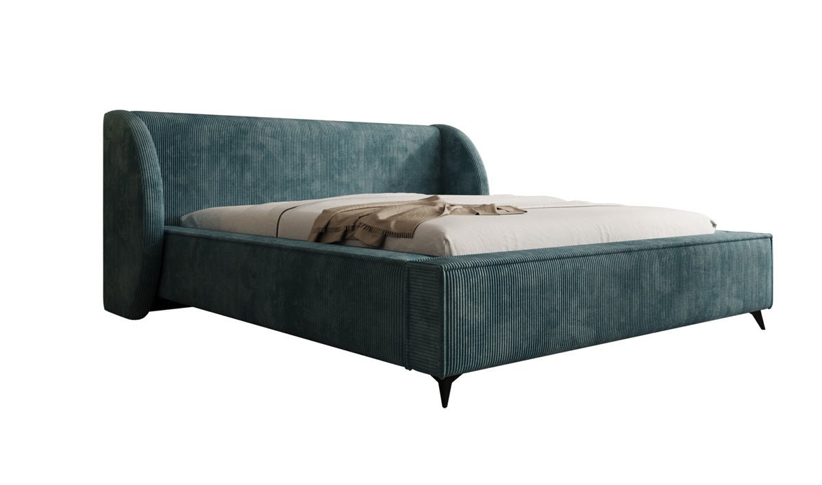 Luxusbetten24 Freya Cord Designer Polsterbett mit Stauraum Luxuriös