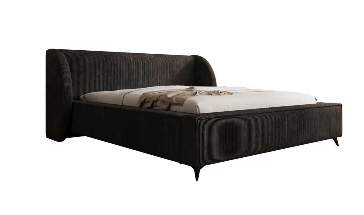 Luxusbetten24 Freya Cord Designer Polsterbett mit Stauraum Luxuriös
