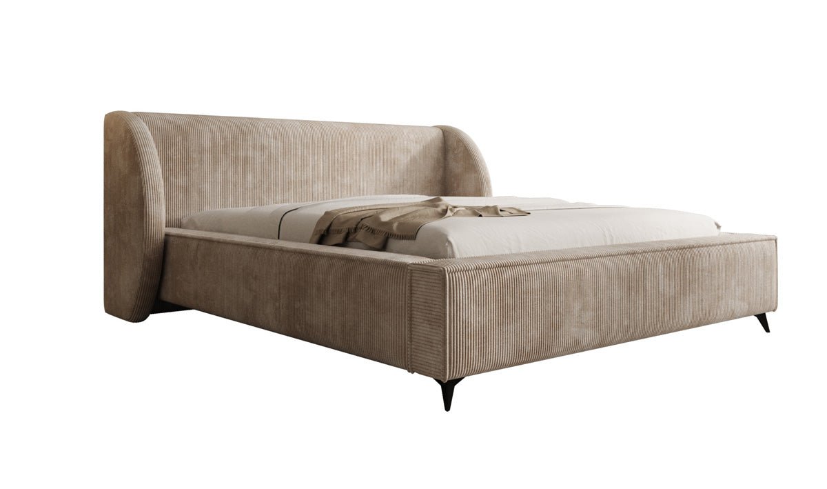 Luxusbetten24 Freya Cord Designer Polsterbett mit Stauraum Luxuriös