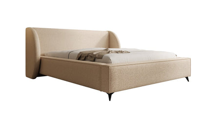 Luxusbetten24 Designer Freya Polsterbett Teddy Bouclé 140x200 Weiß