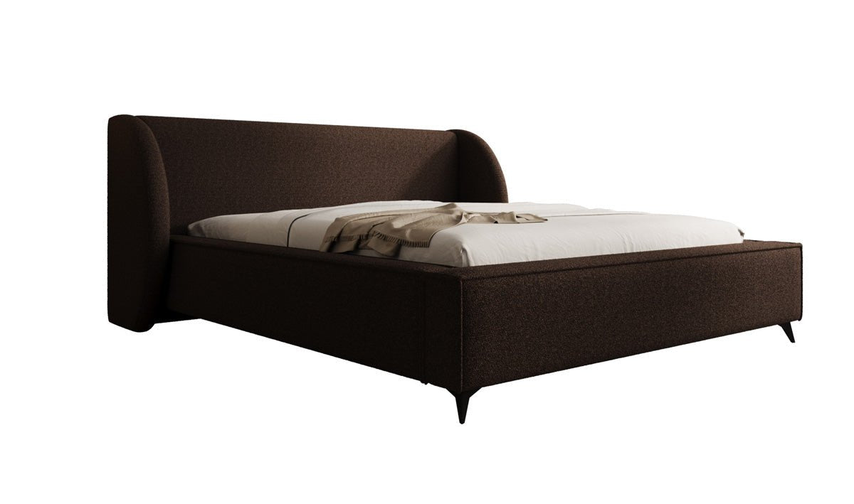 Luxusbetten24 Designer Freya Polsterbett Teddy Bouclé 140x200 Weiß